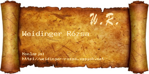 Weidinger Rózsa névjegykártya